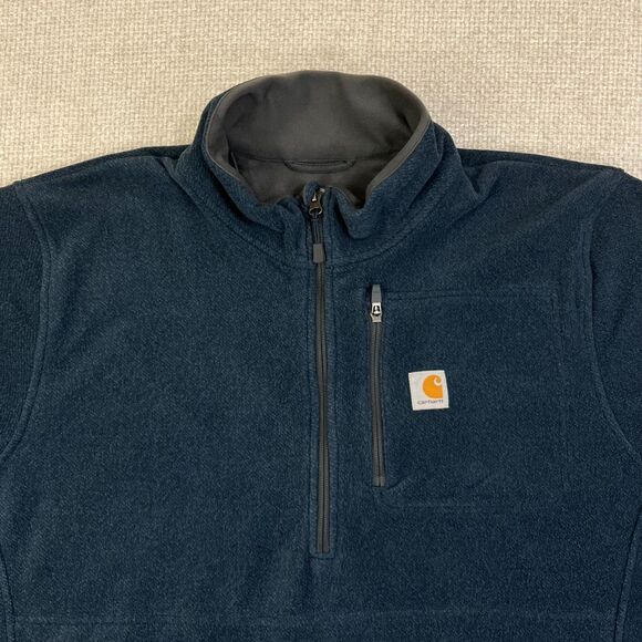Carhartt Dalton Fleece Jacket 1/2 Zip Men's XL Pull Over Blue Pockets Outdoor - Picture 2 of 8